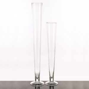 VS1226/VASE CONIC TRANSPARENT GLASS. 11 X 11 X 80 CM