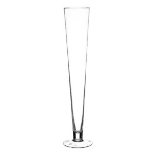 VS1228/VASE CONIC TRANSPARENT GLASS. 13 X 13 X 60 CM