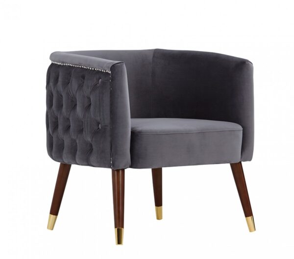 AC1063/Benthel Modern Grey Velvet Accent Chair