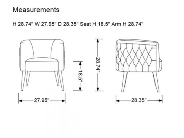 AC1063/Benthel Modern Grey Velvet Accent Chair