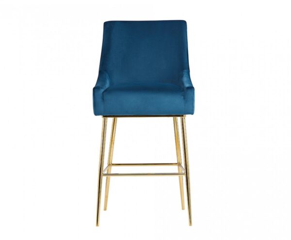 BRS1023/Gleason Modern Blue Velvet Bar Stool