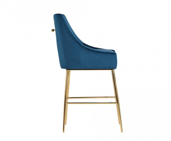 BRS1023/Gleason Modern Blue Velvet Bar Stool