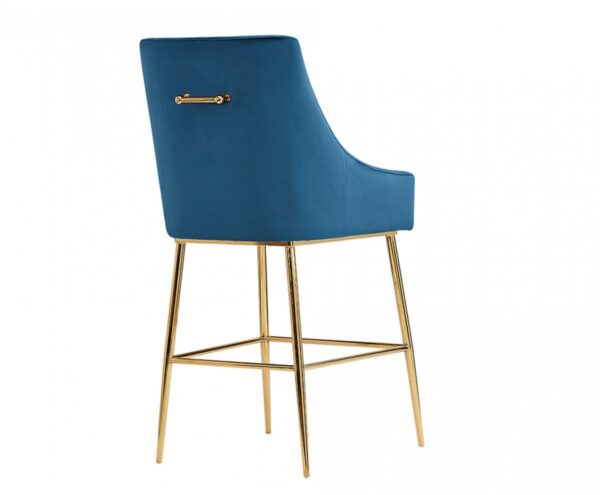 BRS1023/Gleason Modern Blue Velvet Bar Stool