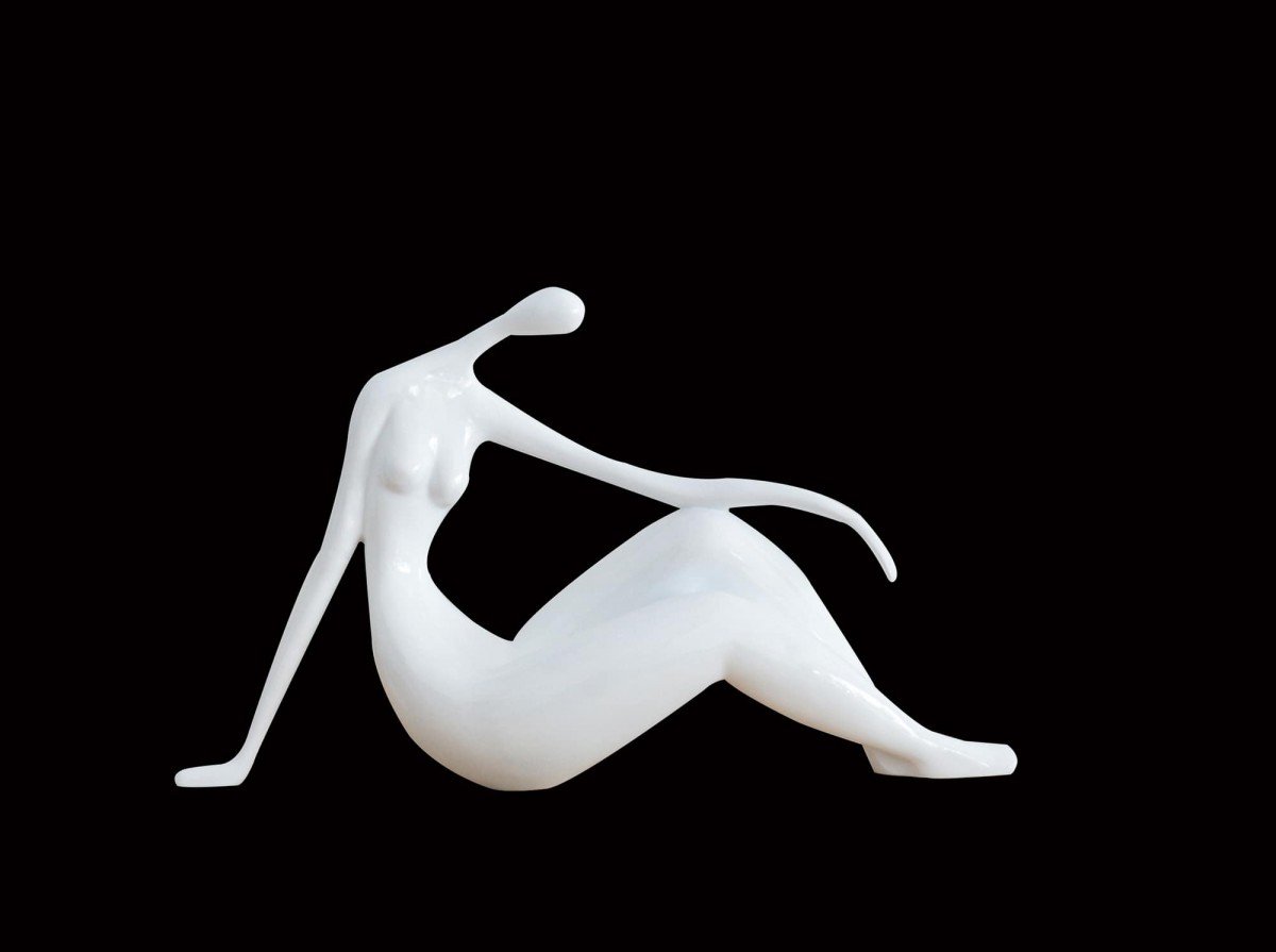 FG1079/Modern White Interlude Sculpture