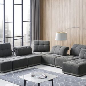 SF1050/KIRYAT Modern Grey Fabric Modular Sectional Sofa