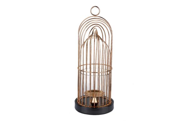 CH1051/GOLD BLACK CAGE CANDLE HOLDER 43 CM - Image 2