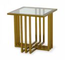 ST1070/Kodiak - Glam Clear Glass and Gold Glass End Table