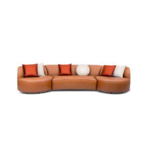 Suave Sofa Set-COGNAC-WHITE