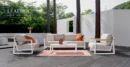 Leather ALU Rattan Outdoor Sofa Set