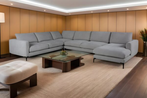 Theshowroom Furniture Vakra Sectional Sofa Light Grey