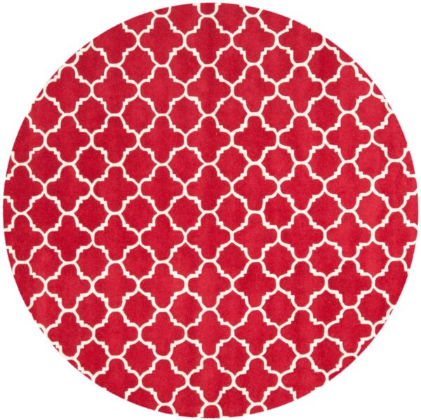 Chatham Carpet-7Round Red/Ivory