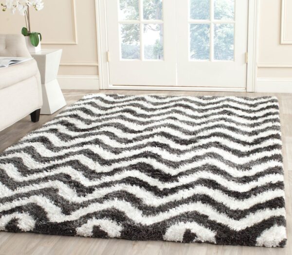 Barcelona Shag Carpet-8X10 Graphite/Ivory