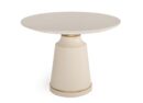 Holly Modern Off-White Concrete & Brass Coffee Table