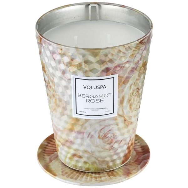 Bergamot Rose Wick Scented Candle