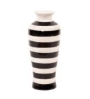 CERAMIC BLACK AND WHITE STRIPE GLAZE VASE-SMALL