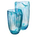 VASE BLUE GLASS. DECORATION-MEDIUM