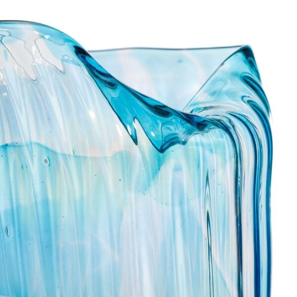 VASE BLUE GLASS. DECORATION-MEDIUM - Image 4