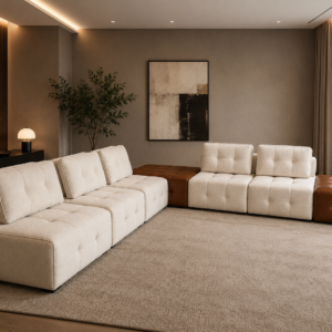 Beit Sectional Sofa-COFFEE BROWN
