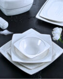 Château Pearl 12 Person 60-Piece Classic Embossed Dinnerware Set