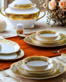 Majestic Royale 12 Person 60-Piece Fine Porcelain Dinnerware Set