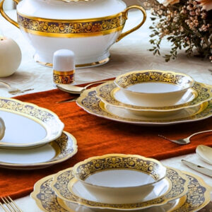 Majestic Royale 12 Person 60-Piece Fine Porcelain Dinnerware Set