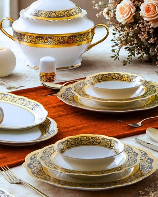 Majestic Royale 12 Person 60-Piece Fine Porcelain Dinnerware Set