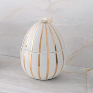 Ladenac Bois de Roussie Candle 200gr in ceramic WHITE GOLD STRIPES 