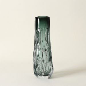 Deep Moss Column Vase-Grande