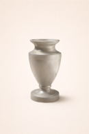 Stone Taupe Pedestal Urn Vase