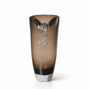 Smoke Ember Tall Vase front view handmade smoked glass decorative vase