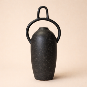 Obsidian Halo Handle Vase-Big